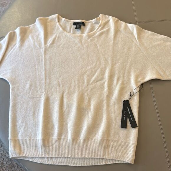 Tahari NWT 2 Ply Cashmere Sweater in Off White. Size XL. - Picture 2 of 8